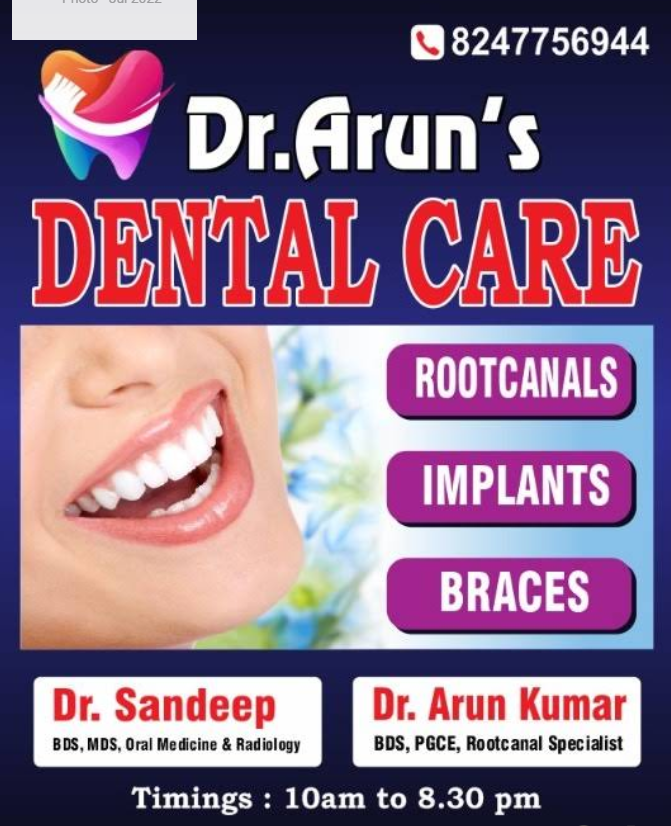 Dr. Arun's Dental Care services banner